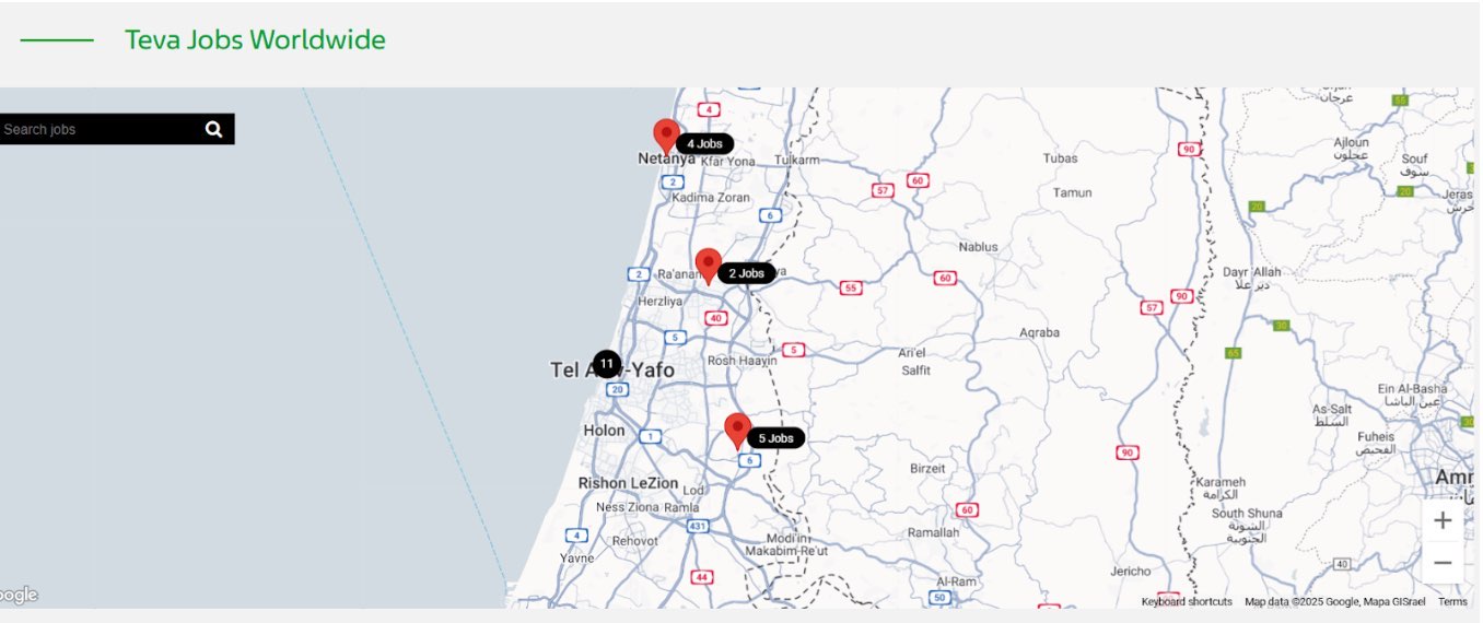 Vedlegg 1: Skjermdump fra https://careers.teva/ 1.10.2025
